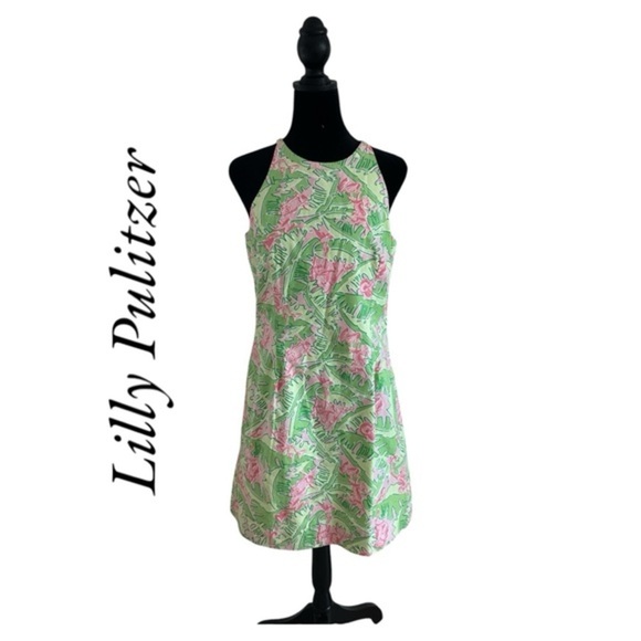 Vintage Y2K Lilly Pulitzer Musical Monkeys Banana Leaf Day Dress 0024 - Picture 1 of 9